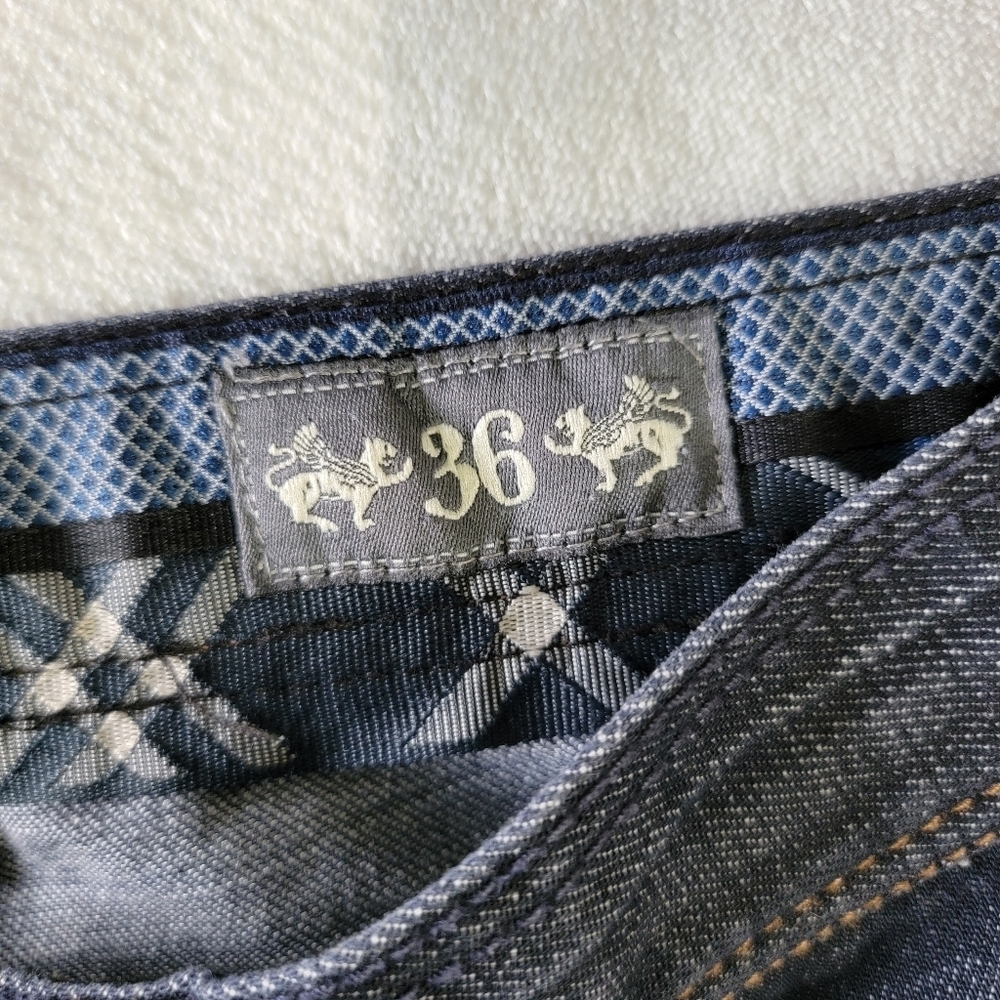 ENZO Denim Mens Premium Denim Jeans Cropped Streetwear Medium Wash Size 36 X 24 - Picture 9 of 14